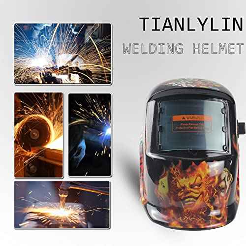 Auto Darkening Welding Helmet, Solar Powered Welding Hood with Adjustable Shade 4/9-13 for Tig Mig Arc Welder Mask (Casino)