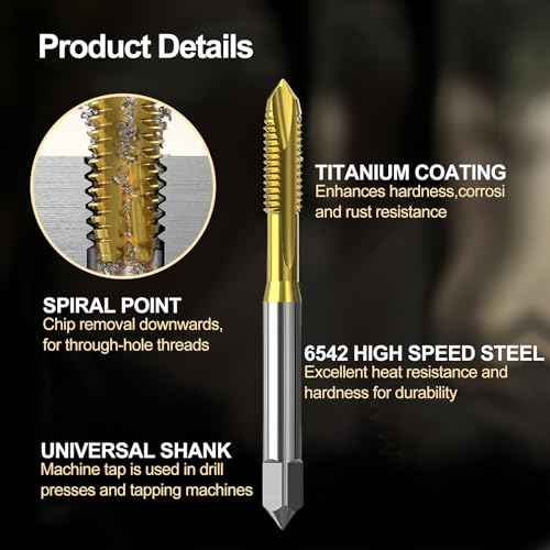 Metric Tap & Drill Bit Set, 2Pcs M3¡¿0.5 HSS 6542 Spiral Point Taps & 2Pcs 2.5mm M35 Cobalt Twist Drill Bits, for Metalworking, Automotive, Electronics & DIY Projects