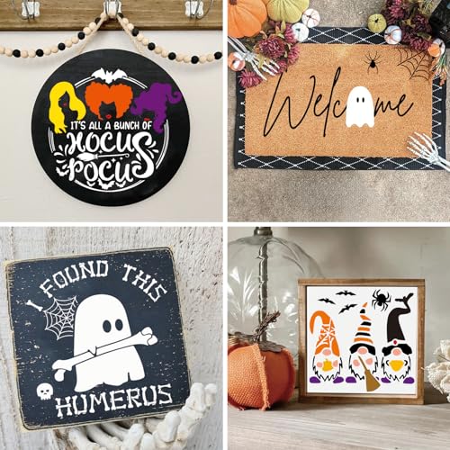 Halloween Stencils for Door Mats Large Reusable Halloween Rug Doormat Stencil for Painting on Wood Crafts Shirts Glass Door Hanger Sign (bat21)