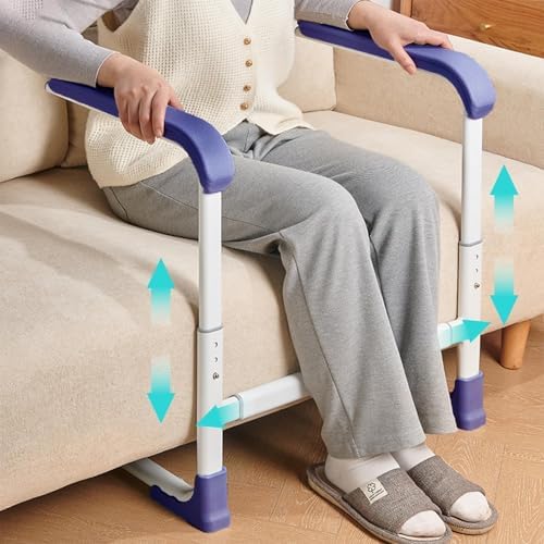 Glnnk Couch Stand Assist Aid for Elderly: Chair Lift Standing Assis Devices for Seniors Sit to Stand - Height & Width Adjustable Mobility Daily Living Aid Couch Cane Stand Up Assist (Blue)