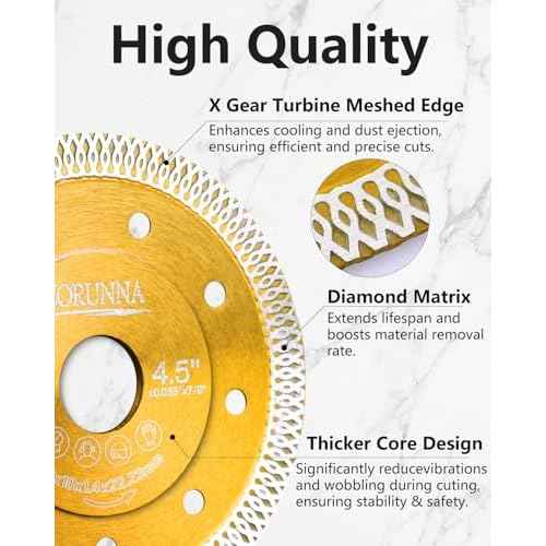 Diamond Saw Blades,Super Thin 4.5" Diamond Blade for Grinder, 2Pcs Tile Blade 4-1/2" for Chip-Free Cutting Porcelain Ceramic Granite Marble Tile.