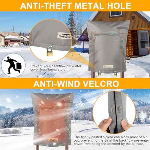 Backflow Preventer Cover Insulated (5¢ªF) - 36" W x 24" H Backflow Cover for Winter Pipe Freeze Protection - Sprinkler Covers for Outside, Double Wall Insulation Cover Grey