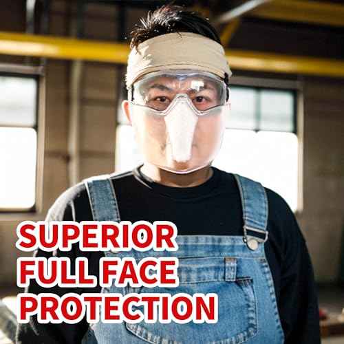 JILERWEAR Grinding Face Shields with Anti-Fog &Scratch-Resistant Coating-ANSI Z87.1 Certified Full Face Protection for Work (Goggles + Shield)