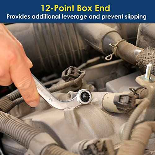 Offset S-Style Box End Wrench Set, 5-Piece, Chrome Vanadium Steel, 10x11mm, 12x13mm, 14x15mm, 16x17mm, 18x19mm