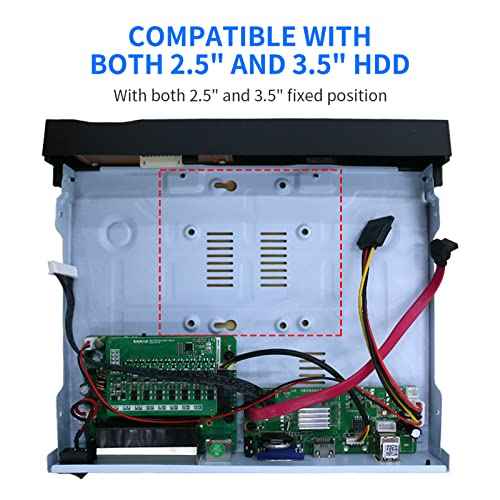NVR for Security Camera System, 4K 4CH Network Video Recorder, Support 4K/5MP/4MP/3MP/1080P PoE IP Camera, Face Detection, 24/7 Recording (HDD Not Included)