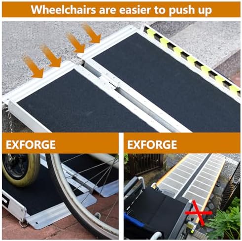 Wheelchair Ramp 3FT, Anti-Slip Aluminum Folding Handicap Portable Ramp, Wheelchair Ramps for Home Steps, Stairs, Doorways, Scooter Ramp