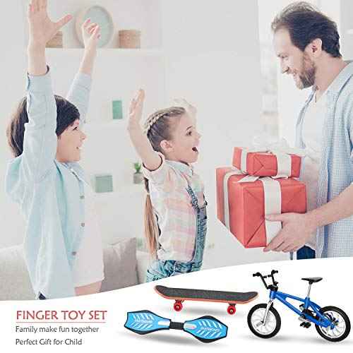 Gejoy 31 Pieces Mini Finger Toys Set Finger Skateboards for Kids Mini Bikes Tiny Swing Board with Replacement Wheels and Tools Fingertip Movement Party Favors for Kids Gifts for Ages 6 and up