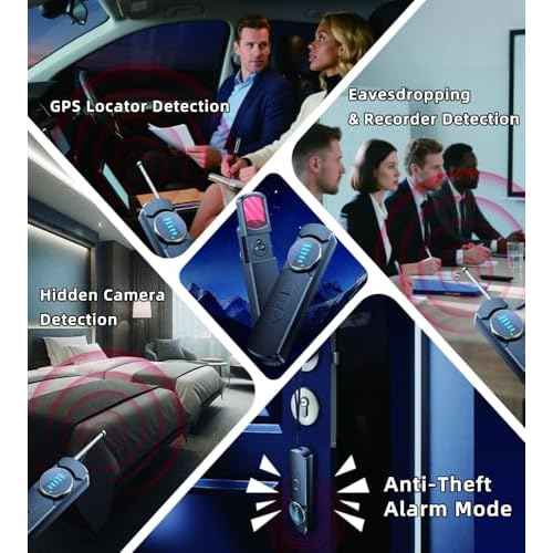 Hidden Camera Detector, Portable Anti-Spy Device, RF Signal Scanner, GPS Tracker & Bug Detector with Anti-Theft Alarm Mode for Hotels, Travel, Home & Office Privacy Protection Tool