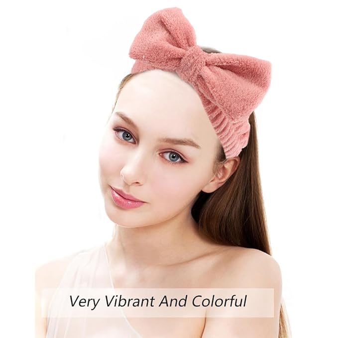 SPA Headbands for Washing Face Makeup Headbands with Bow Laurel Hair Band Women Facial Head Band Wrist Towel Wraps For Shower Face Mask Red Pink Purple, 6 Pack