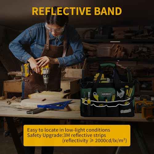 Tool Bag 16Inch Heavy Duty 16-Pocket Tool Box Organizer Storage Portable Toolbox Organization with Soft Handle Carrying Garden Toolbag for Father's Day Dad Men Mechanic Small Storage Box