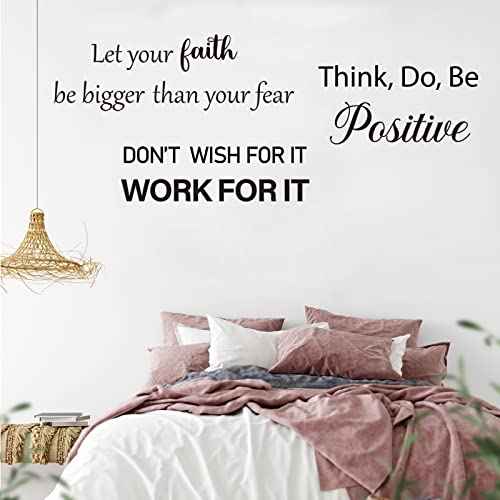 Inspirational Wall Decals Quotes, Motivational Affirmation Wall Stickers, Vinyl Quotes Stickers, Peel & Stick Positive Sayings for Bedroom/Living Room/Bathroom/Office Wall D?cor