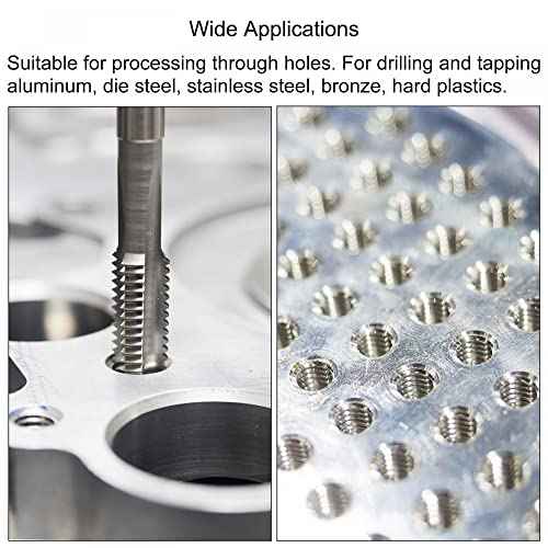 uxcell M5 x 0.8 Straight Flute Thread Tap and 4.2mm Twist Drill Bit Set, Metric Titanium Plated 6542 High Speed Steel Machine Screw Thread Tap Threading Drilling Tool