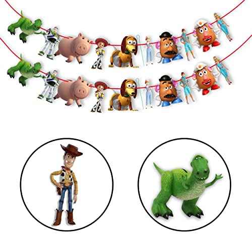 Toy Stry Garland Decoration for Birthday Party ? Cartoon-Inspired Hanging Banner with Cowboy and Space Hero Theme ? Reusable Party Garland ? Wall Backdrop or Toy-Themed Celebration Decoration