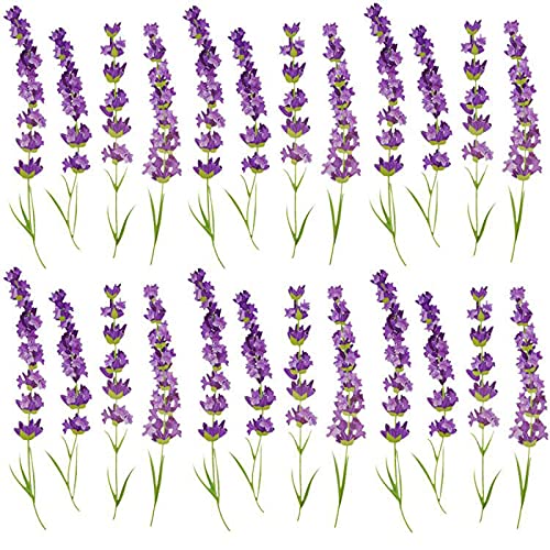 Maydahui 6 Sheets Lavender Flowers Wall Decals Garden Purple Floral Wall Corner Stickers(7.25 x 54 Inch) Peel Stick Removable Art Mural Decor for Living Room Nursery Bedroom