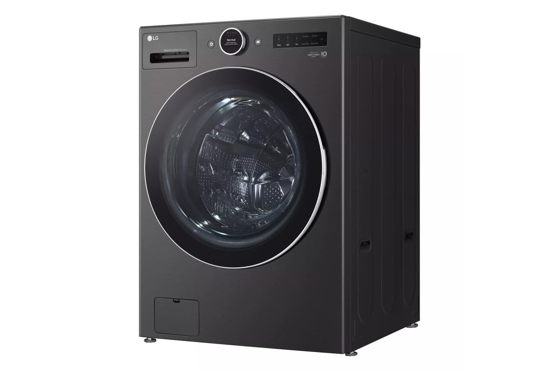 LG 5.0 cu. ft. Mega Capacity Smart Front Load Electric All-in-One Washer Dryer Combo with TurboWash360 WiFi in Black Steel