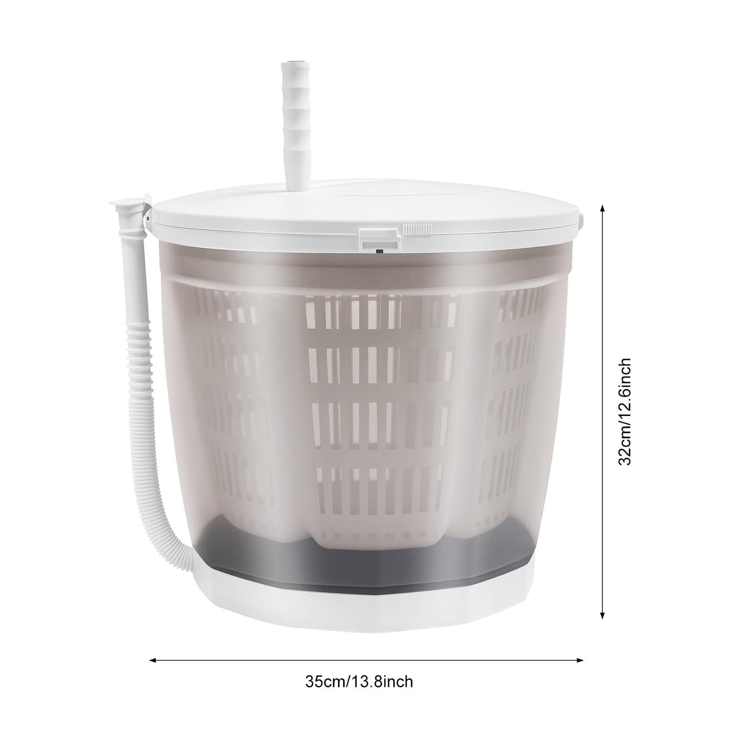Hand Crank Washing Machine, 2 in 1 Non-Electric Washer Manual Traveling Outdoor Washing Machine Grey Mini Compact Washer Spin Dryer for RV Travel