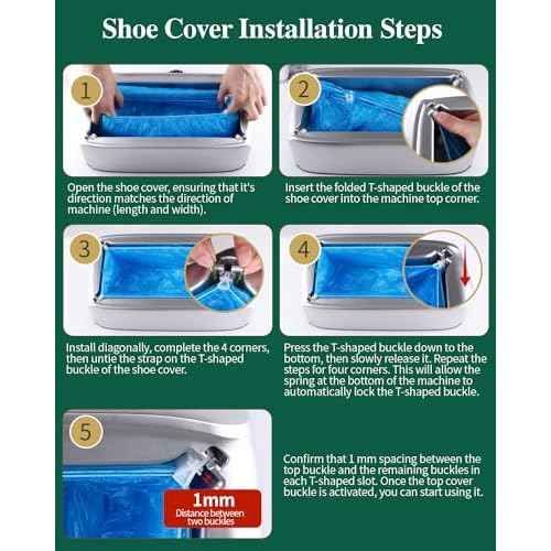 2025 Upgraded Shoe Cover Dispenser Automatic Machine with 200pcs Disposable Covers and Fits Most Shoes Size, Ideal Indoor Use for Home, Office, Hospital, Factory, Laboratory
