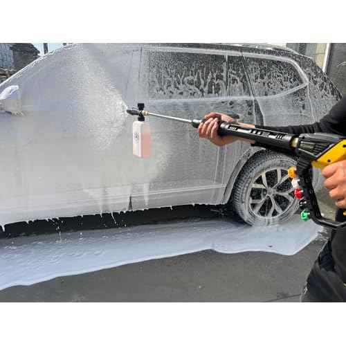 GDHXW Adjustable Length High Power Washer Gun 5000PSI,with Foam Cannon and Pressure Washer Gun Accessories