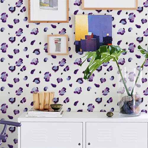 6 Sheets 180 Pcs Purple Leopard Print Wall Stickers, sacinora Animal Spot DIY Speckles Wall Decal Removable Vinyl Peel and Stick for Living Room Bedroom Playroom Furniture Refrigerator Home Decoration