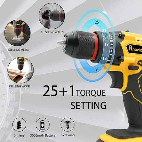 20V MAX Cordless Drill, Power Tool Combo Kit with Battery and Charger, 23pcs Drill Bits, Variable Speed, for DIY/Wood/Wall/Metal/Home Repair