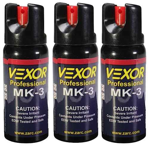 Vexor Pepper Spray Maximum Police Strength, Up to 15 -Foot Range, Twist Top Safety for Quick and Accurate Aim, Protection for Women and Men