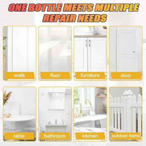 White Touch Up Paint, Multi Surface Furniture Cabinets Wall Paint Pen, Strong Adhesion, Waterproof Quick Dry White Paint for Furniture, Walls, Wood, Door, Cabinets, Bathtub, Appliance, Tub and Tile 1.5 Oz