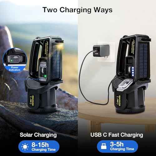 Rechargeable Spotlight Outdoor Handheld, 2,000,000L High Lumens Led Spot Light Flashlight with Solar Panels, 9 Modes Waterproof Handheld Spot Light for Outdoor Marine Boating Hunting