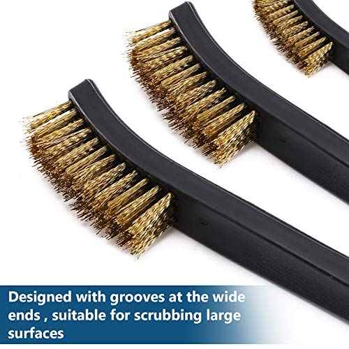 Accmor Scratch Brush Set for Gun Cleaning, Double-Ended Wire Bristle Brushes 9 Packs, All Purpose Gun Cleaner Kit, Handy Brass Scrub for Cleaning Welding Slag/Paint/Rust/Dirt