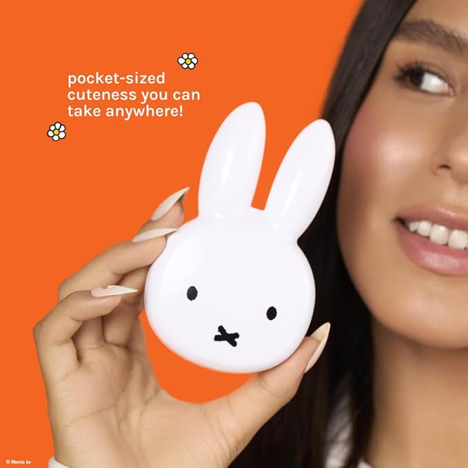 The Crème Shop Miffy On-The-Go Compact Mirror, Dual-Sided HD Durable Mirror, 2X Magnification, Portable & Lightweight, Limited Edition, Cute Miffy Design