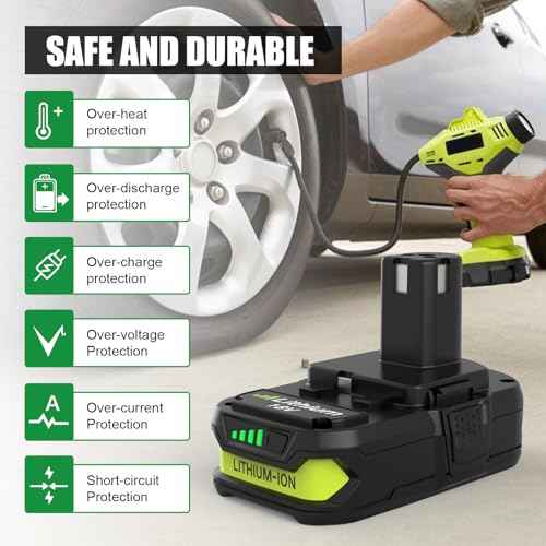 2Pack 3600mAh P102 P108 Replacement Battery for Ryobi 18V Battery 3.6Ah Compatible with Ryobi 18 Volt Battery Lithium P103 P104 P105 P107 P109 P122 Compatible with 18V Cordless Power Tools (Green)