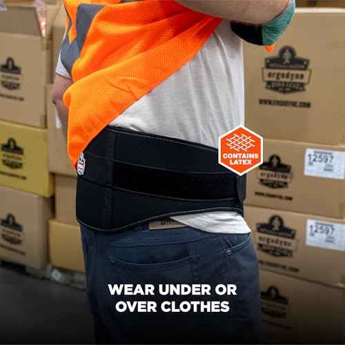 Ergodyne ProFlex 1500 Weight Lifters Style Back Support Belt, Medium, Black