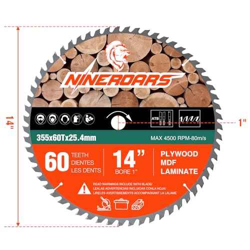 14 Inch 60-Teeth Circular Saw Blade for Cutting Wood, Plastic Laminate and Composite Materials Wood Cutting Disc