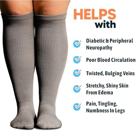 Viasox Compression Socks for Women and Men, Knee High Socks 12-15 mmhg Circulation Support for Flight, Travel, Daily