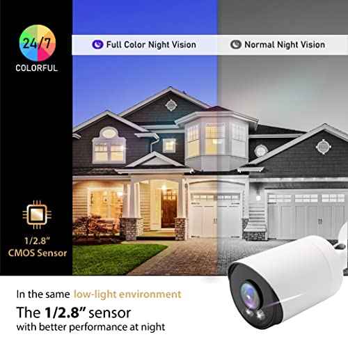 Marquis 4MP PoE IP Bullet Camera with Audio, IP Security Camera Outdoor Rated, Waterproof IP66, 108¡Æ Wide Angle 2.8mm Lens (Color Night) NDAA Compliant