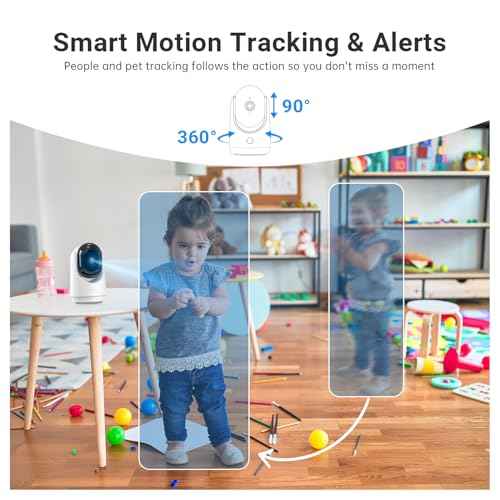 Security Camera Indoor Cam-2K 360¡Æ WiFi Cameras for Home Security,Pan & Tilt,Pet/Dog/Baby Camera with Phone app,2-Way Audio,Night Vision,24/7 Cloud & Micro SD Card Storage 2 Pack