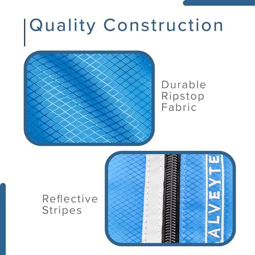 AlveyTech Saddle Bag for Mobility Scooter, Wheelchair, & Electric Power Chair (Small, Blue) - Accessories Holder Armrest Side Pouch Storage Organizer Bags for Adults, Water-Resistant, Easy Install