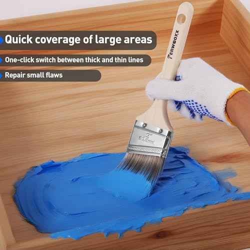 Paint Brush, 2IN Stain Brushes for Painting Walls House Touch-Ups,Furnitures and Fence Staining, Wooden Handle Masonry Paintbrush(6 Packs)