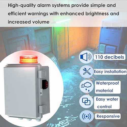 Upgrade Septic Tank & Sump Pump Alarm, 110dB Alarm + High Brightness LED, 13 Foot Float Monitoring, Dedicated to Septic Tank/Sewage Pump/Pond/Tank