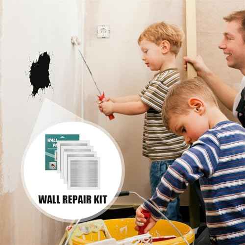 4pcs Drywall Patches, 8x8 Inch Self Adhesive Wall Hole Repair Patches Dry Wall Patch Repair Kit Screen Patch Repair Kit for Broken Walls Repairing or Ceiling Filler