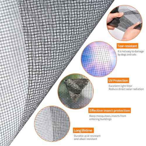 Fiberglass Window Screen Roll 48¡± x 100¡¯ Easy to Use Black Replacement Window Screens for House Windows or Door