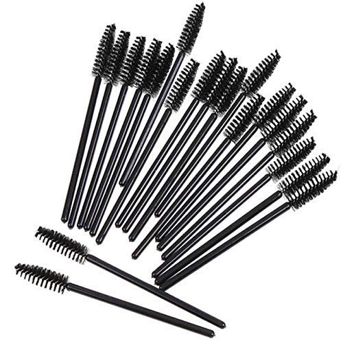 GUMIKE 100 Pcs Disposable Eyelash Mascara Brushes for Eye Lashes Extension Eyebrow and Makeup (Black)