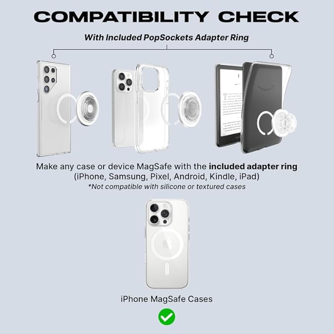 PopSockets Phone Grip for MagSafe with Kickstand, Magnetic Stand, Swappable Top, Secure Hold for iPhone MagSafe Cases, Phone & Tablet Grip - Blanchette Red