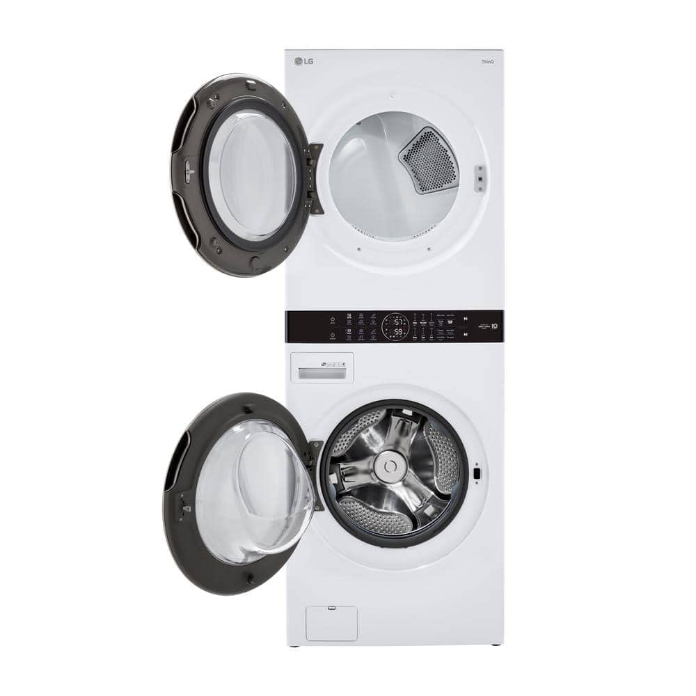 LG WKE100HWA WashTower Stacked Smart Laundry Center 4.5 Cu.Ft. Front Load Washer & 7.4 Cu.Ft. Electric Dryer in White