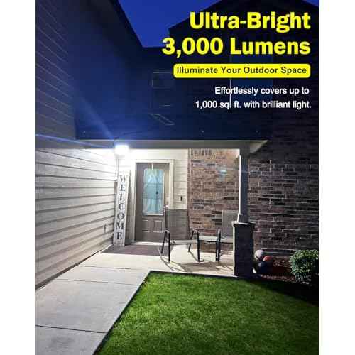 Outdoor Solar LED Flood Lights: Waterproof Security Patio Lights with Remote Control, 6500K Bright Illumination Dawn to Dusk Lighting for Fence, Yard, Backyard, Wall, House