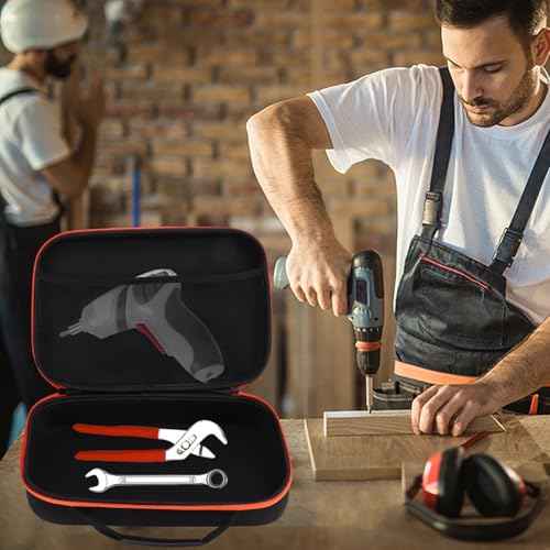 12.6x8.7in Drill Bag Oxford Cloth Tool Bag Portable Tool Storage Box with Handle Electric Grinder Bag Tool Zipper Pouch for Electric Grinder Drill Pliers Wrench Screwdriver (Long)