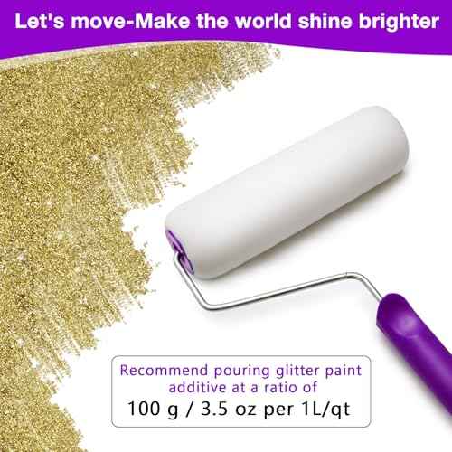 TORC Gold Glitter Paint Additive - Multi-Size Glitter Powder for Acrylic Paint, Walls, Wood Furniture & Crafts (200g/7oz) - Interior/Exterior Use on All Finishes
