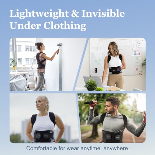 Back Brace Posture Corrector for Women and Men, Shoulder and Back Support Brace, Adjustable Back Straightener Posture Corrector for Pain Relief and Improves Posture (Medium)