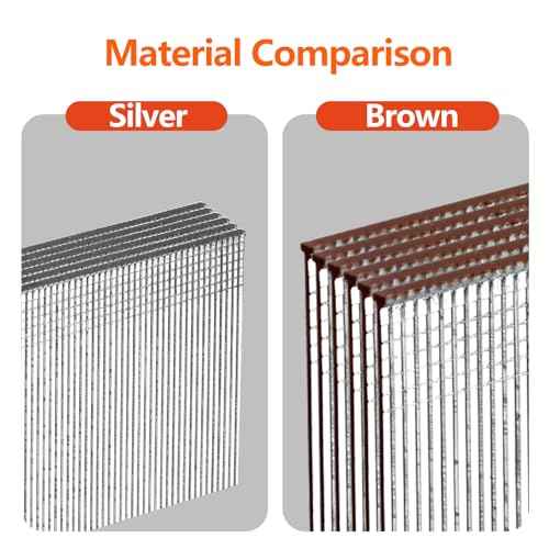 18 Gauge Galvanized Brad Nails Brown T-head 6 Sizes 1600-Pack (5/8"+3/4"+1"+1-1/4"+1-1/2"+2"), Assorted Size Project Pack, for Pneumatic, Electric 18GA Brad Nailer Gun