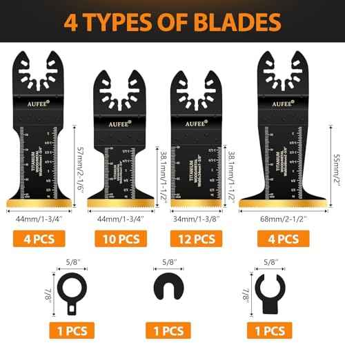 30PCS Titanium Oscillating Tool Blade, Universal Multi Tool Blades for Metal Wood Plastic, Quick-Replace Oscillating Saw Blade Kits for Dewalt Ryobi Milwaukee Rockwell Fein Makita Craftsman