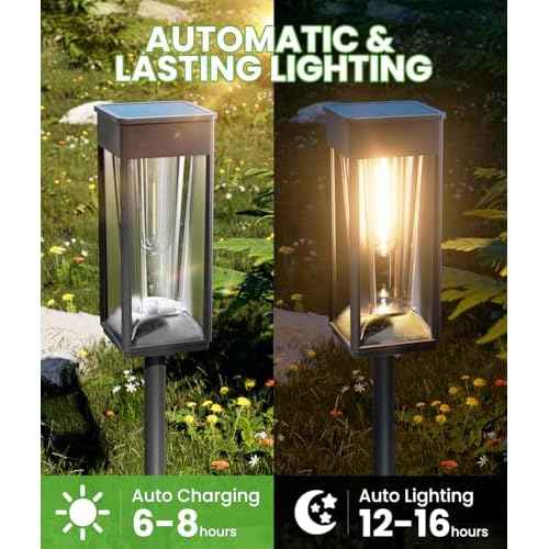 Solar Pathway Lights 2-in-1 Warm&Cool, 8 Pack Bright Solar Lights Outdoor Waterproof IP65, Auto On/Off, Long Lasting Outdoor Light for Yard Patio Garden Decor Landscape Lighting